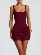 Robe bustier d'été sans manches gracieuse robes courtes pour soirée mariage vêtements de soirée