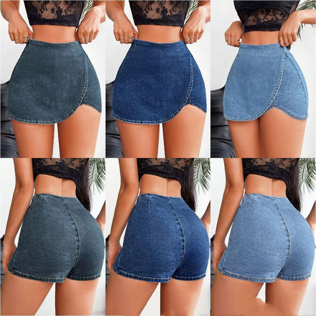 Mini-short en jean moulant pour femme Hover Image