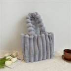 Nouveau Sac à Main en Peluche Portable Grande Capacité à Bandoulière Unique pour Femmes