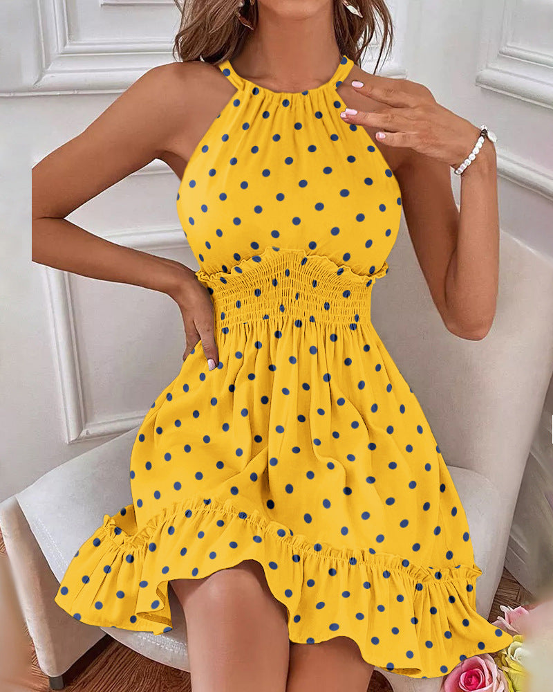 Robe décontractée à bretelles et imprimé floral, très prisée