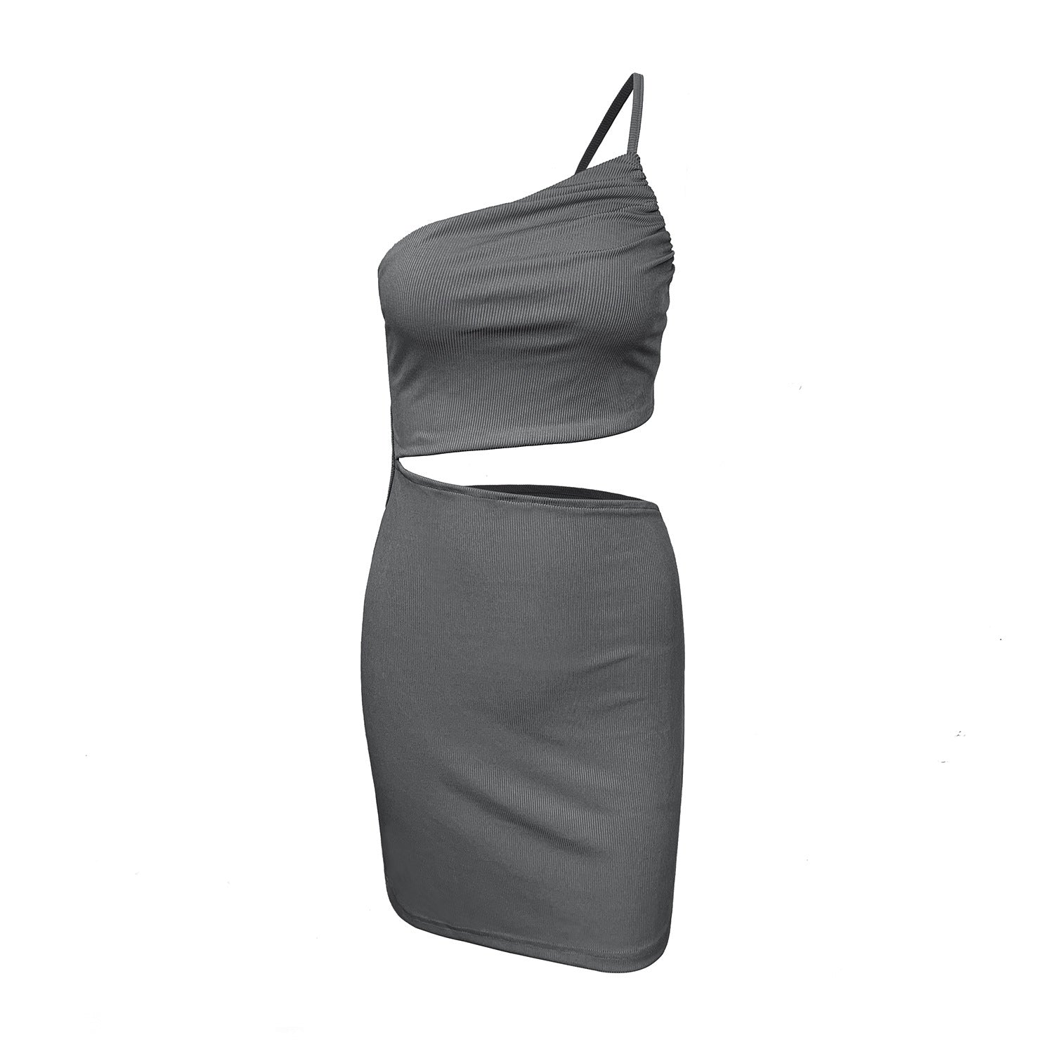 Robe femme avec cordon de serrage, style créateur, coupe ajustée, épaules dénudées