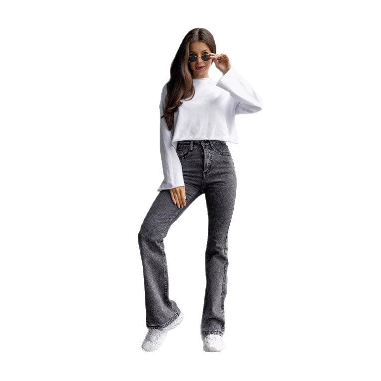 Jeans évasés décontractés et polyvalents pour femme