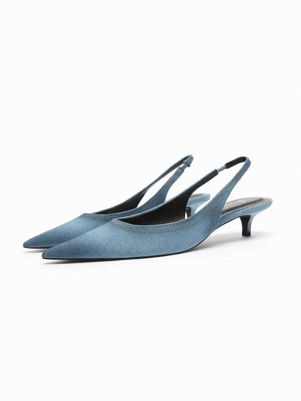Talons hauts en jean bleu pour femme