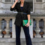 Blazer femme uni à manches longues et à la coupe élégante