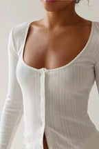 Ensemble deux-pièces cardigan court décontracté manches longues et short