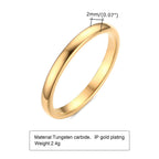 Bagues de couple en acier tungstène cercle uni brillant pour hommes et femmes