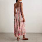 Robe de vacances imprimée à bretelles pour femme