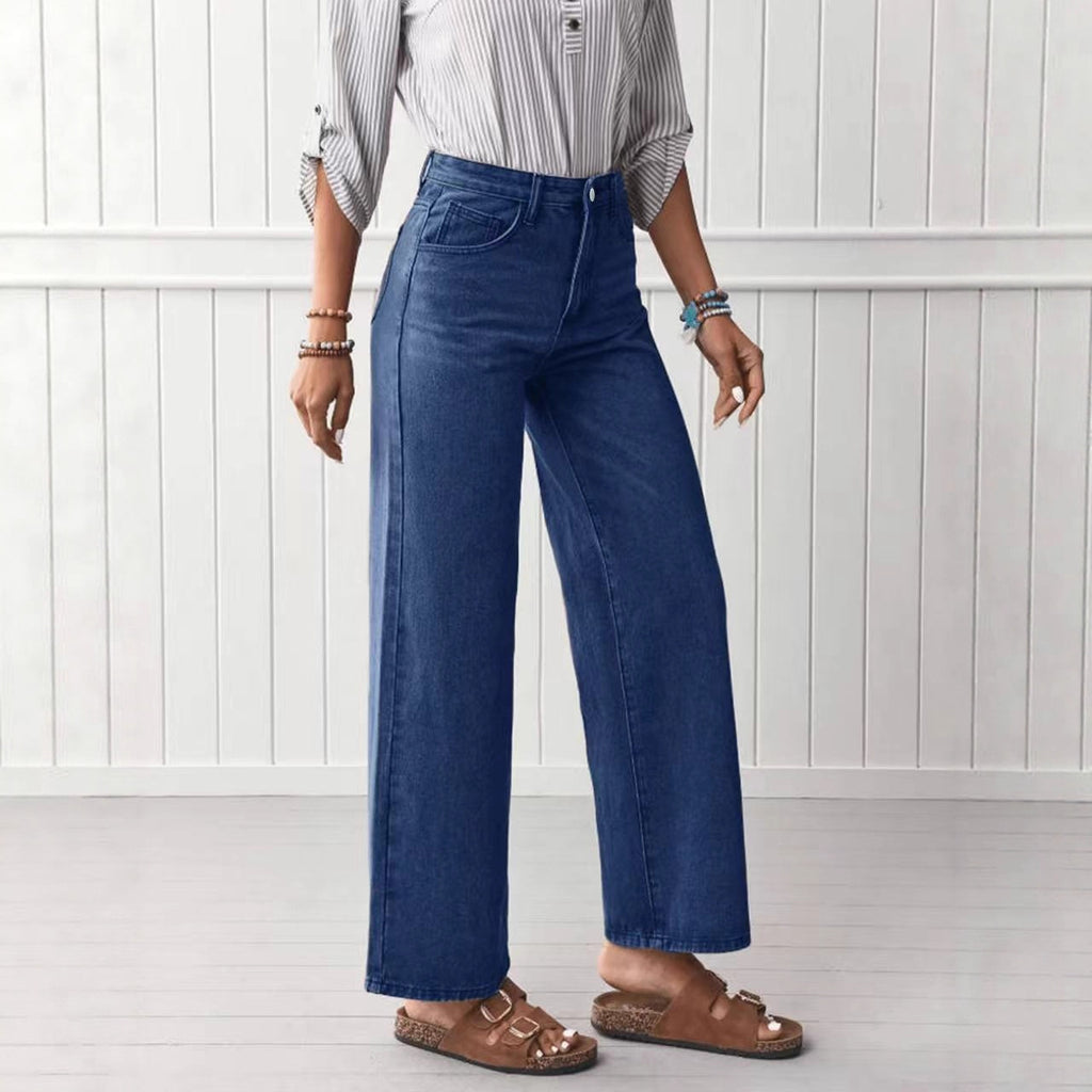 Jeans en jean droits de haute qualité pour femmes