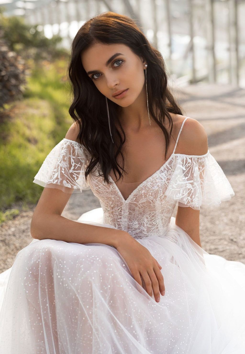 Robe de mariée grande taille amincissante pour les épaules