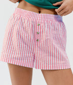 Shorts Rayés à Carreaux Décontractés pour Femmes