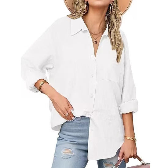 Chemise décontractée à manches longues pour femme Hover Image