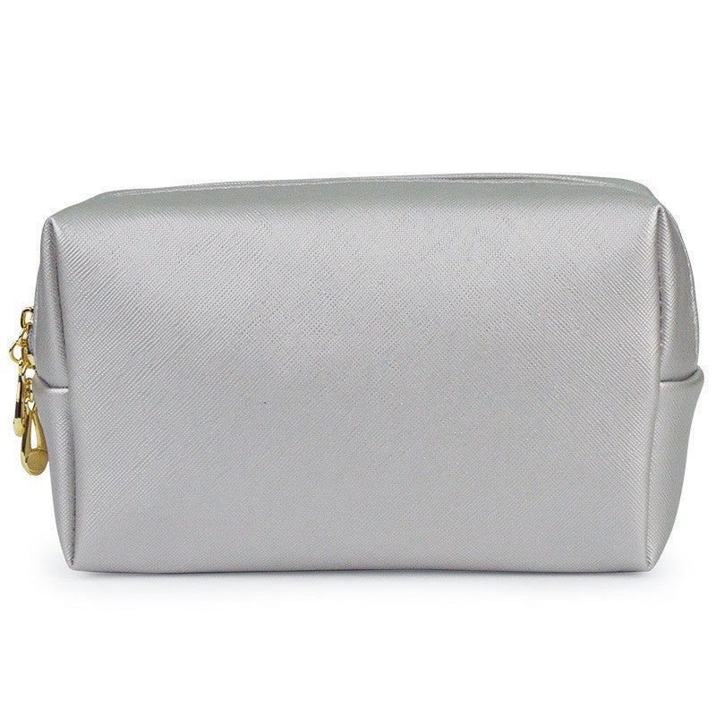 Trousse de Maquillage Octogonale Carrée en Cuir PU, Design Simple