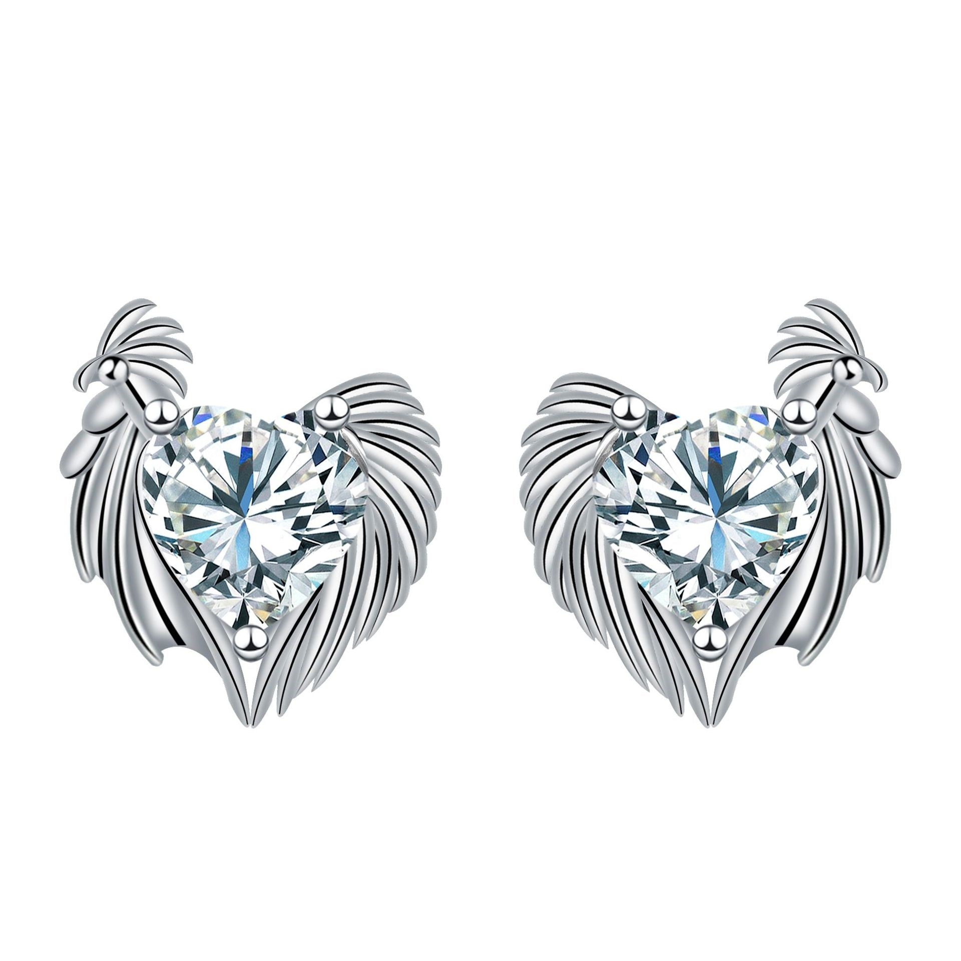 Boucles d'oreilles clous cœur élégantes et raffinées, bijoux de haute qualité pour femmes