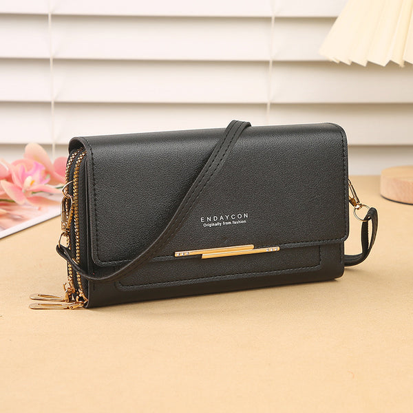 Sac bandoulière multifonctionnel Pochette mi-longue et porte-monnaie