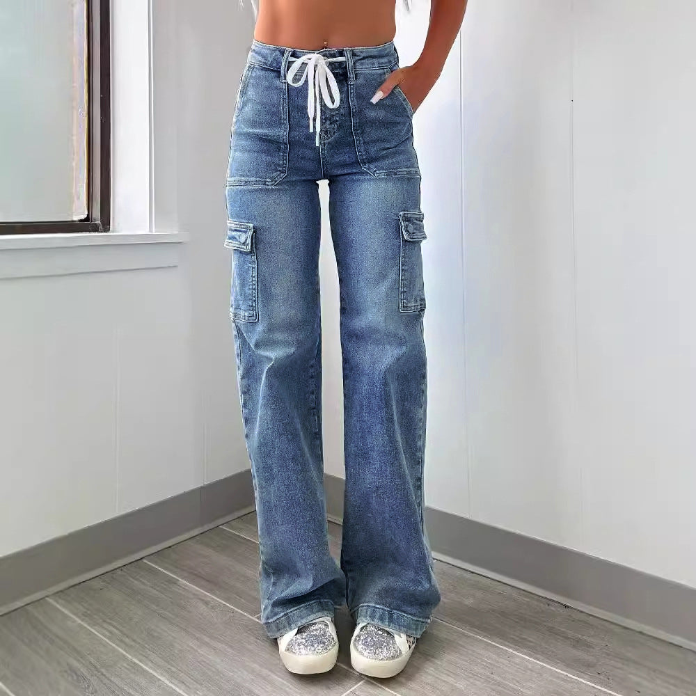 Nouveau style décontracté de jeans droits pour femmes